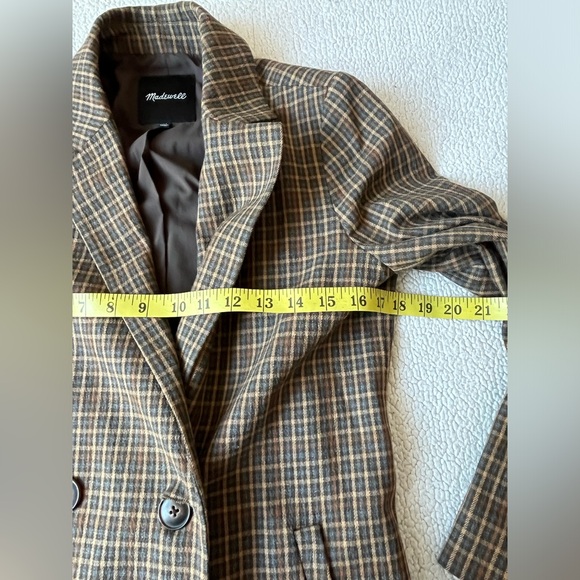 MADEWELL CALDWELL DOUBLE BREASTED BROWN BLAZER JACKET XS WOMENS - Picture 6 of 6